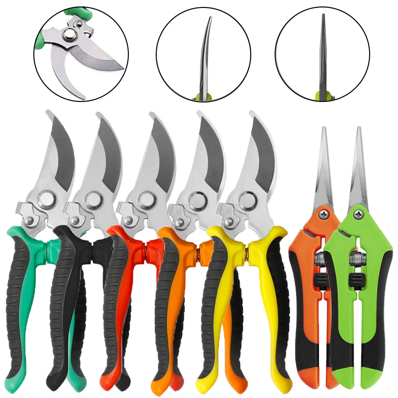 Pruner Garden Scissors Professional Sharp Bypass Pruning Shears Tree Trimmers Secateurs Hand Clippers For Garden Beak Scissors