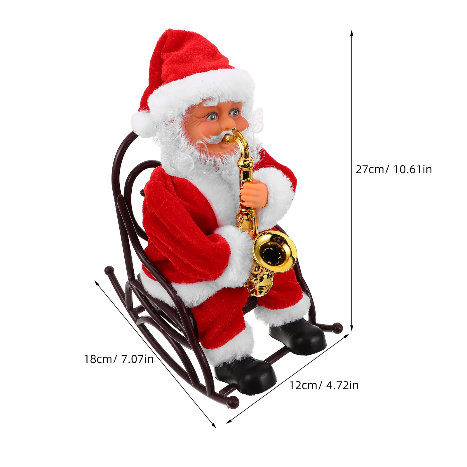 Chaise musicale électrique du père noël, ornement de noël, cadeau de fête de noël, jeu amusant, père noël