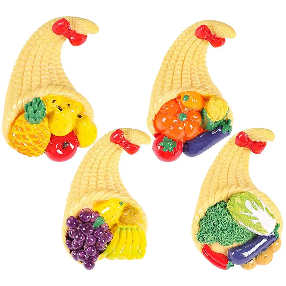 

4 Pcs Simulated Vegetable Food Resin Ornaments DIY Phone Cover Material Mini Craft Toys Decorations Smooth Unique Design