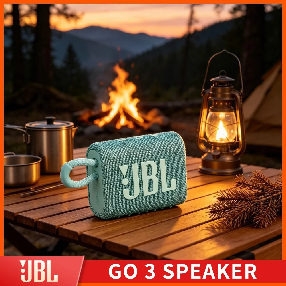 Beach Party Speaker JBL GO3 Bluetooth 5W IPX7 BT5.3 TWS RGB TF USB Handsfree Loud Volume Holiday Kit