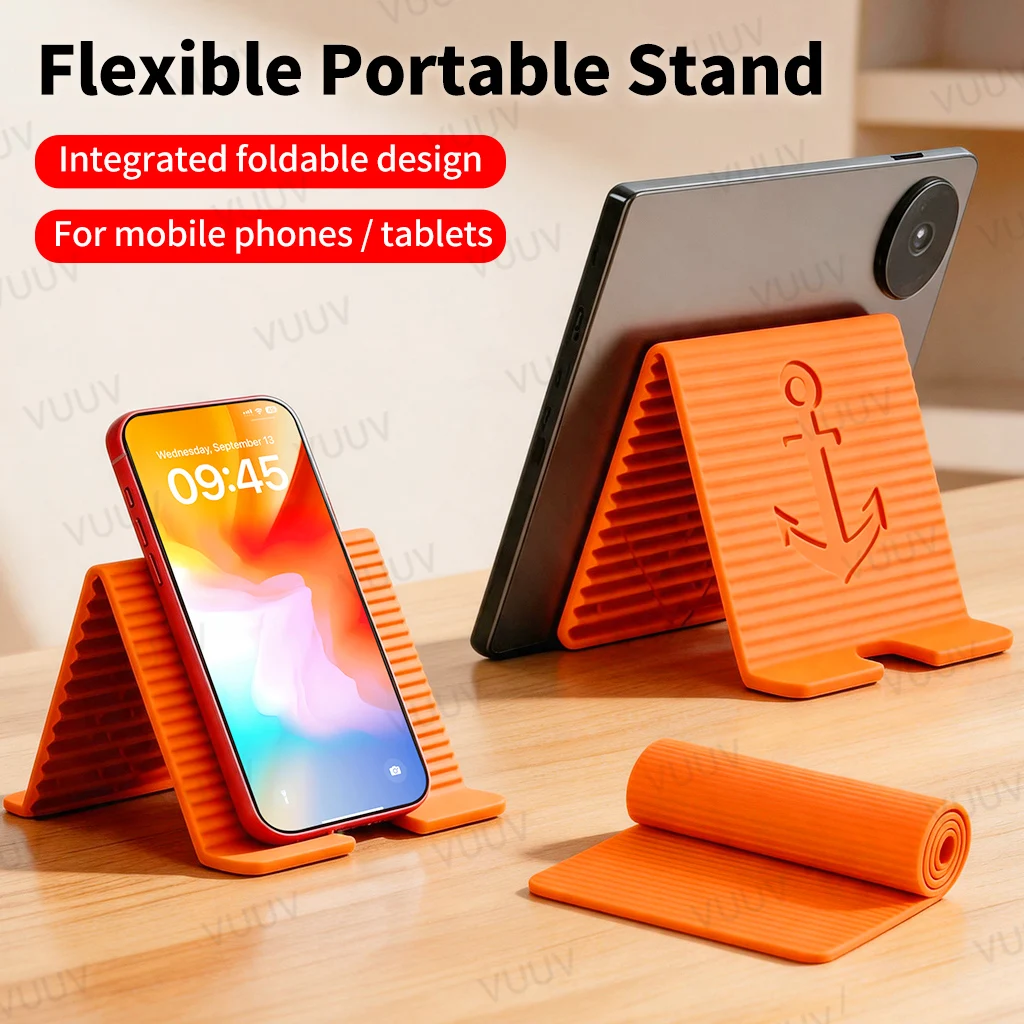 Nouveau support de téléphone flexible en silicone 2026, 360° °   Support pliable, support universel portable et pliable, idéal pour les voyages, le bureau et le bureau à domicile