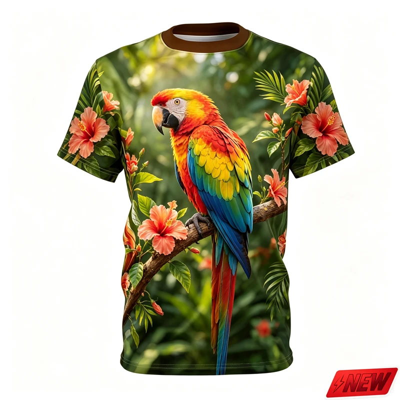 Men 3d Print Forest Wolf T Shirt Realistic Animal Tree Landscape Pattern Short Sleeve Tees Streetwear Loose Summer Outdoor Top