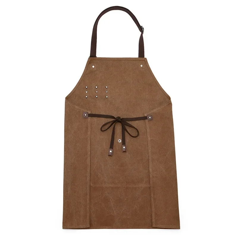 Canvas Chef Apron Barista Bartender Hairdressing Apron Catering Uniform Overalls Anti-dirty Overalls