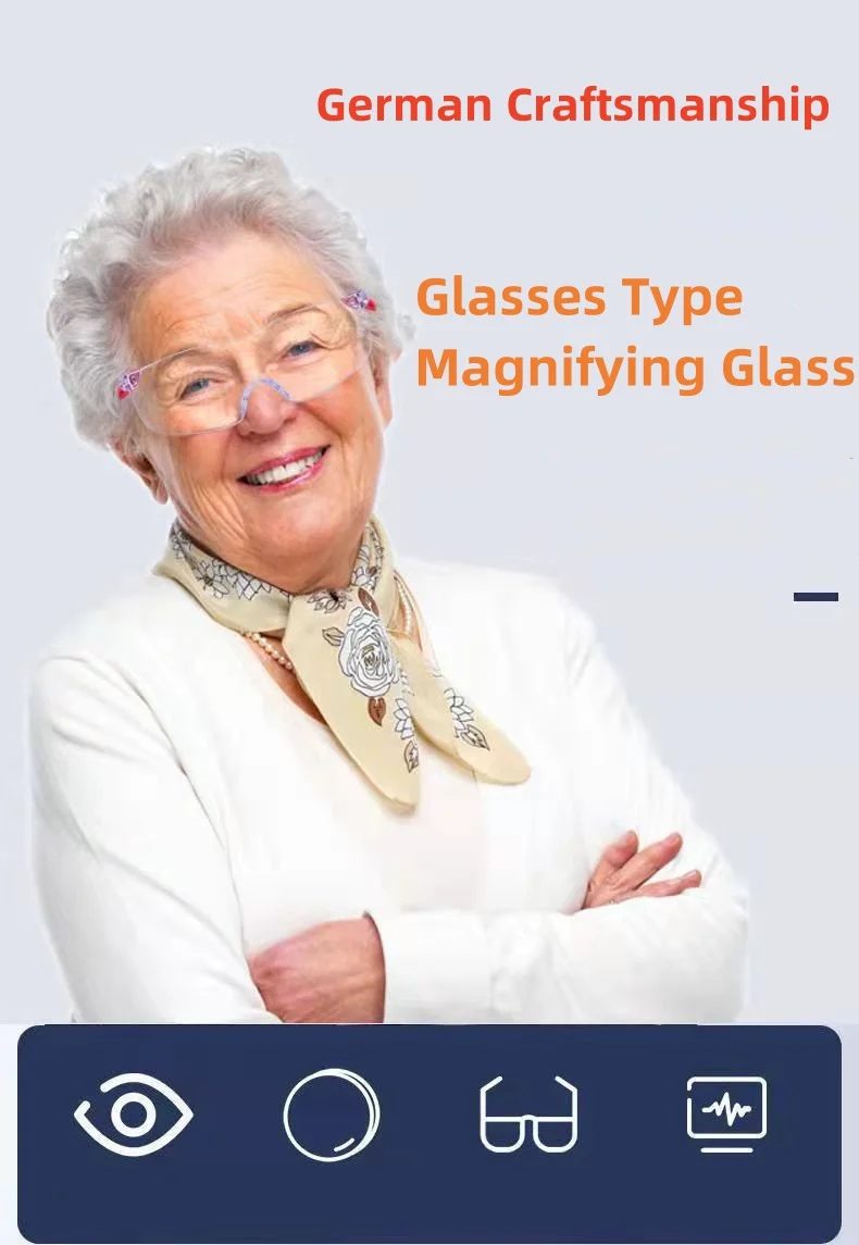 3.0 times Magnifying Glass Reading Glasses Big Vision 400% up Presbyopic Glasses Magnifier Eyewear Presbyopia