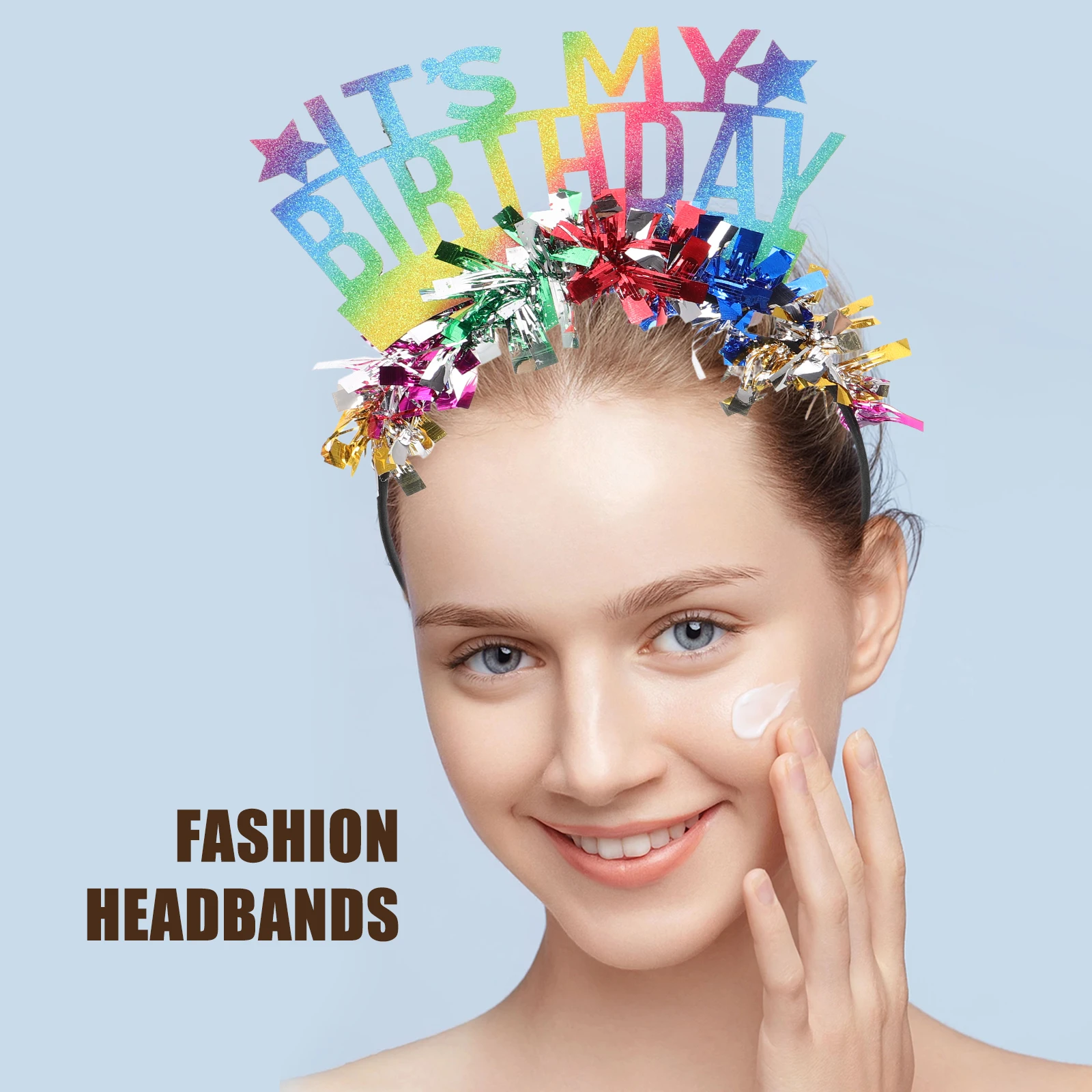 

Birthday Headband Rainbow Tassel Design Comfortable Plastic Fit All Sizes Adults Party Wedding Celebration Decorations