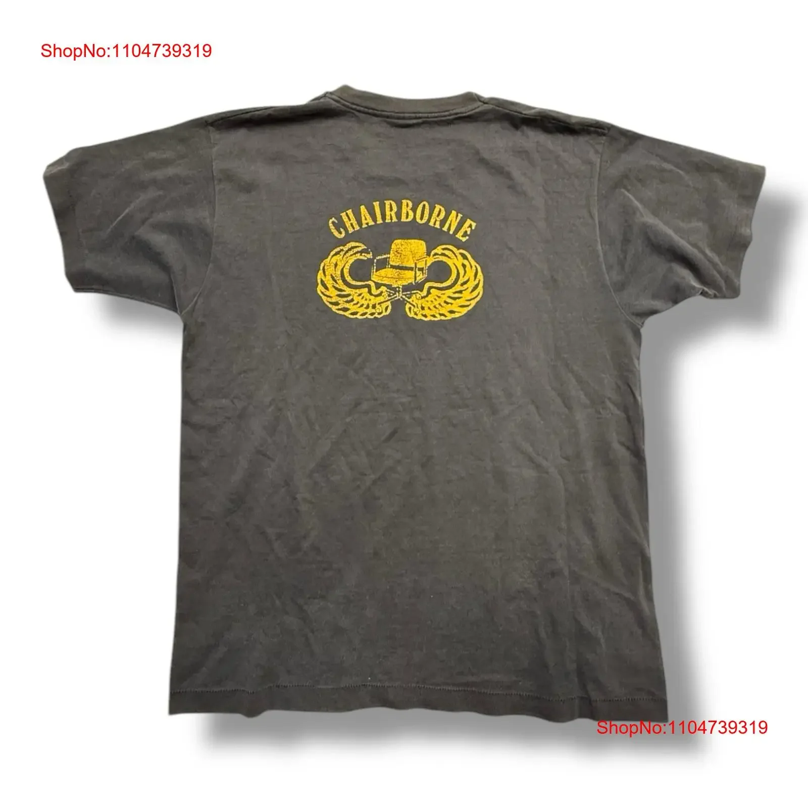 

Винтажная футболка Us Military Parody Chairborne Oscar Name Tag XL Screen Stars, винтажная стираная удобная домашняя уличная одежда