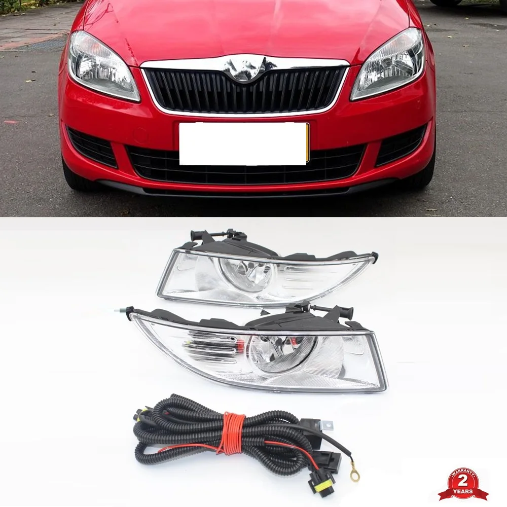 Samochodowe światło przeciwmgielne przednie światło przeciwmgielne z żarówkami lub przewodem do Skody Fabia MK2 5J 2011 2012 2013 2014 2015 Stylizacja samochodu