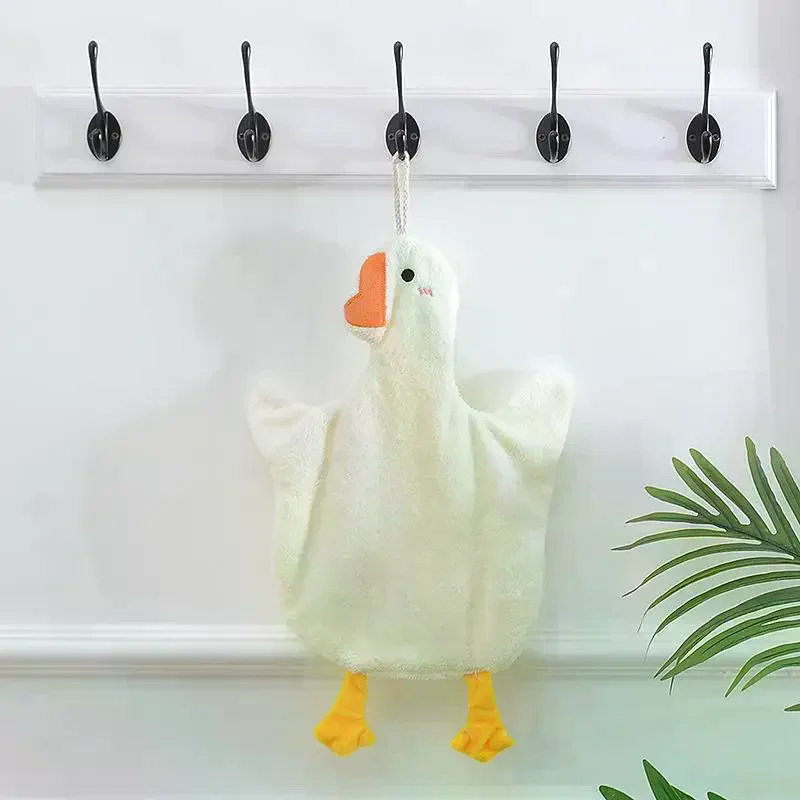 1PC 漫画ガチョウハンカチハンギングハンドタオル吸水性ハンドタオルキッチンとバスルーム用品
