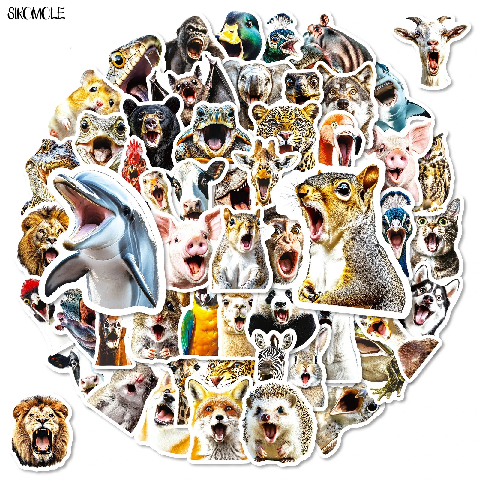 10/30/56 Uds pegatinas de animales sorpresa de dibujos animados estéticas DIY álbum de recortes portátil maleta estacionaria coche calcomanía pegatina de Graffiti juguete