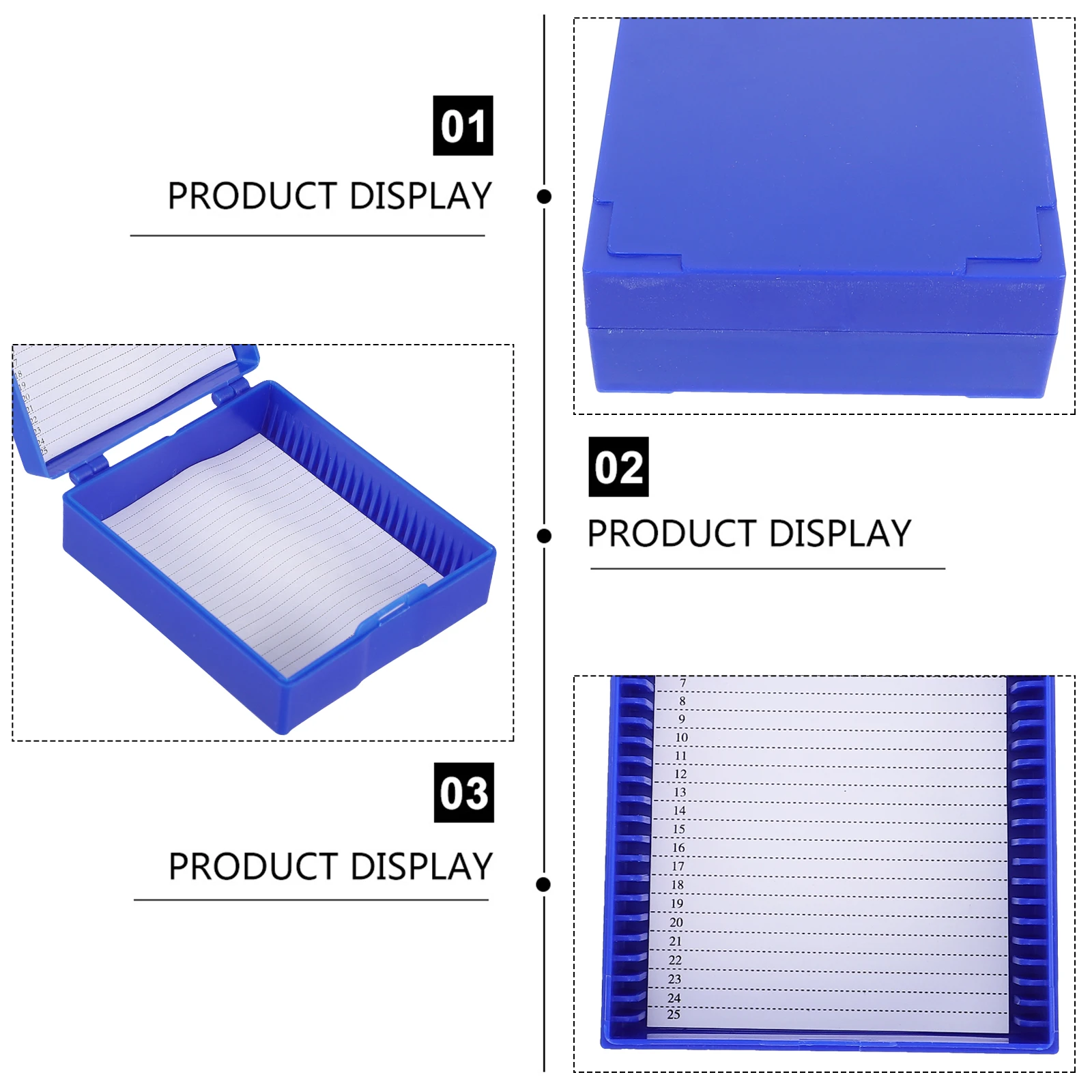 

2pcs Microscope Abs Multi Slots Slide Storage Holder Serial Number Buckle Design Medical Teaching Tools Container