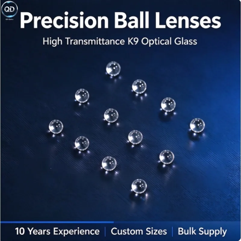 H-K9L &Fused Silica Optical Ball Lens, Dia 0.7-40mm Sphere Lens for Fiber Coupling,Fiber Laser Sensing,Sperm Viability Detection
