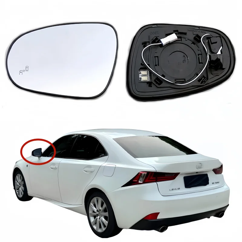 

For Lexus IS IS200 IS2500 IS300 IS350 2013-2019 Glass Rear View Mirrors Lens with Heating Blind Spot Auto Side Rearview Mirror