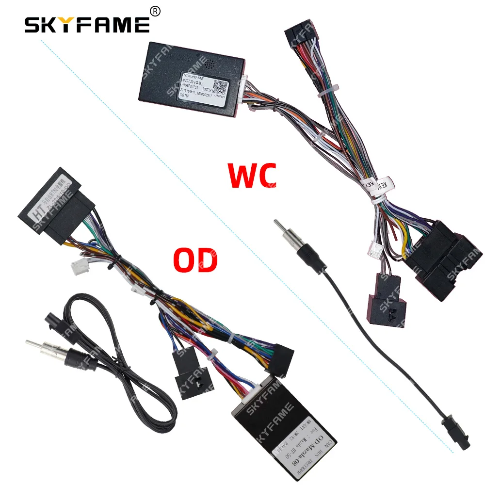 SKYFAME Auto 16pin Kabelboom Adapter Canbus Box Decoder Android Radio Power Kabel Voor Mazda BT-50 MZ07.20 OD-Mazda-08