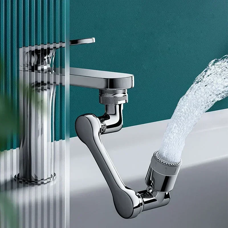 Multifunctional Rotatable Extension Faucet Aerator 1080 Degree Swivel Robotic Arm Water Filter Sink Water Tap Bubbler Sink Fit