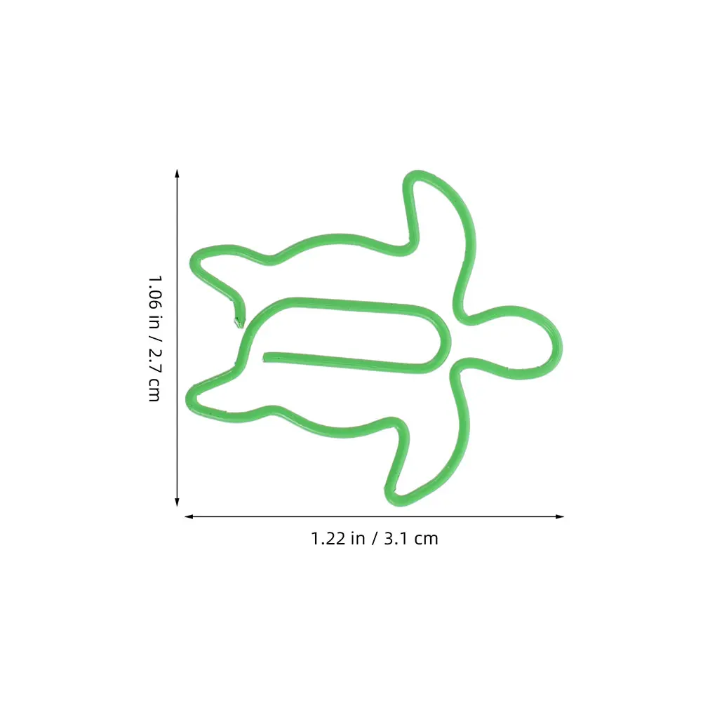 120pcs Sea Turtle Paperclips Decorative Metal Animal Shaped Paper Clamps Office School Desk for File Document Organizing