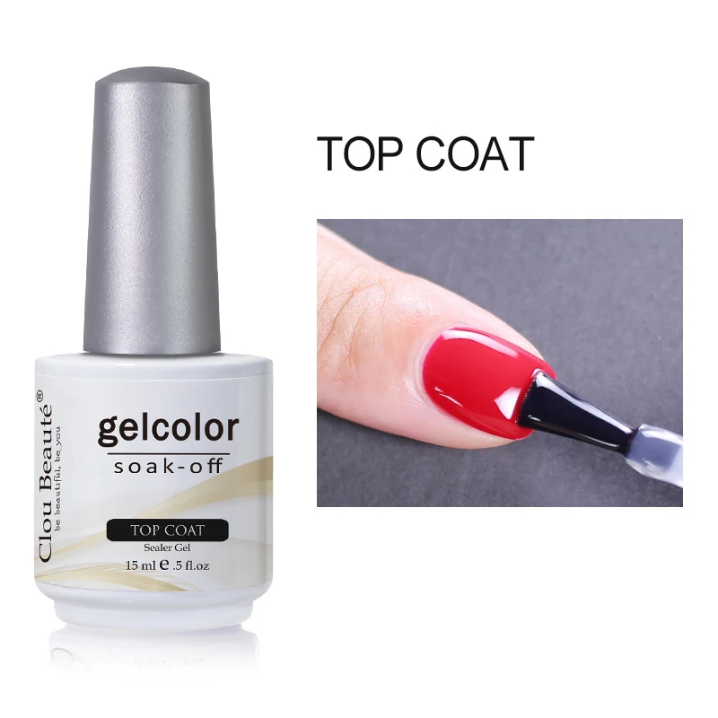 Clou Beaute เล็บเจลเล็บโปแลนด์ Vernis กึ่งถาวรทาเล็บ UV Top Coat Base Lakiery Hybrydowe เล็บเจล