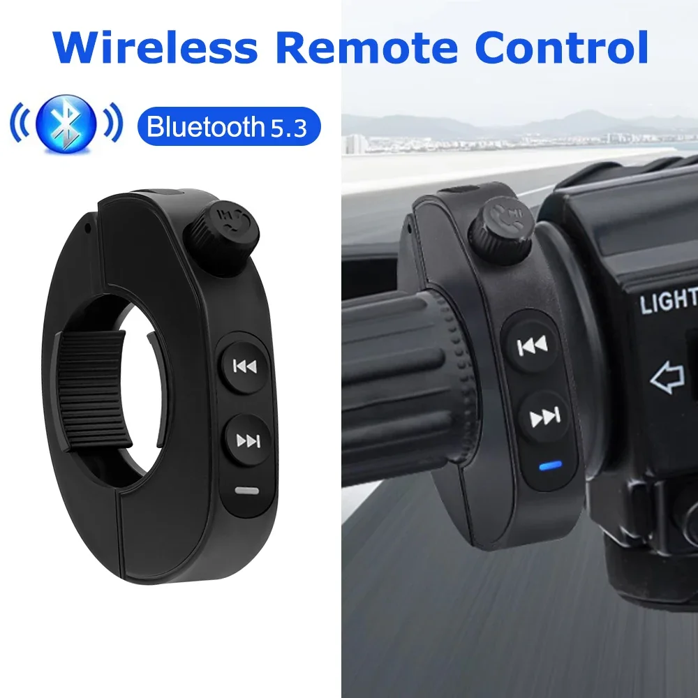 Wireless Bluetooth 5.3 Media Button Remote Controller Motorcycle Helmet Earphone Car Steering Wheel MP3 Music Play For Phones