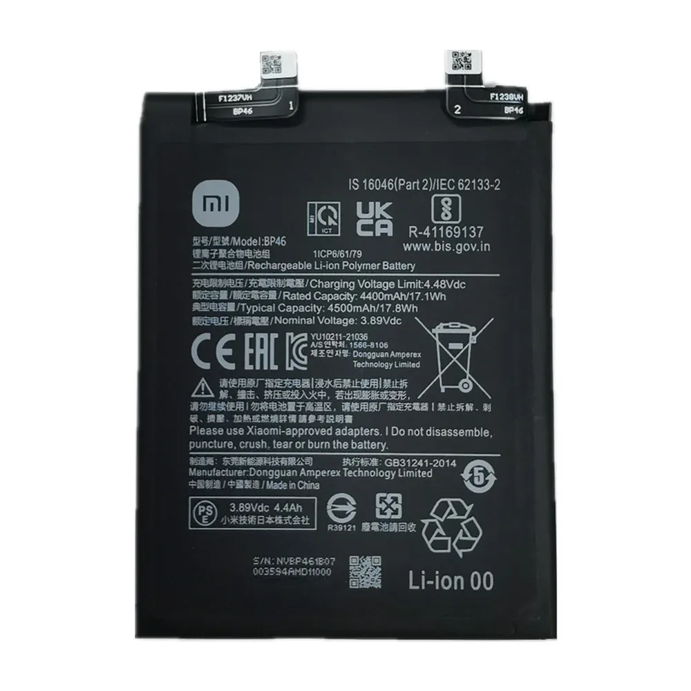 Original Battery For Xiaomi Mi 12 12X 12S 13T 13 Lite 14 Pro 12pro 14pro CIVI 2 Poco X6 Pro BP46 BP45 BM5T BP4G BP4E BP4Q BP4R image 2