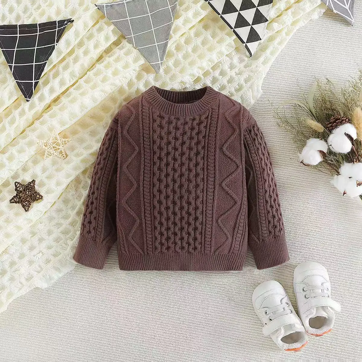 Children's Vintage Knit Sweater Arrival Small Medium Child Size High Neck Pullover Top Long Sleeve Thermal Base Layer Trendy