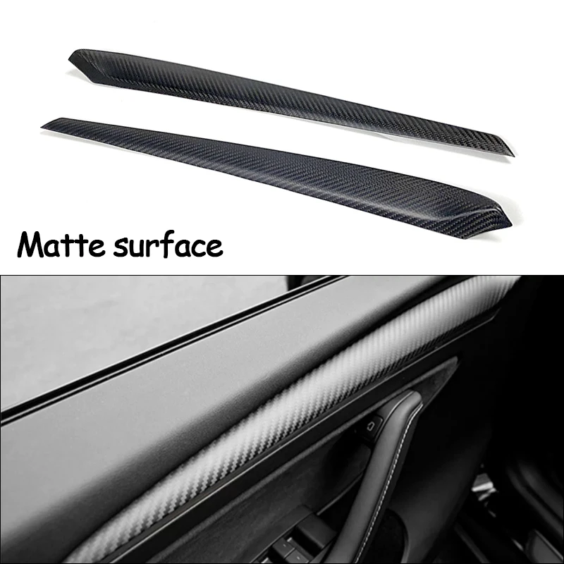 Tesla Model 3 Model y binnendeurpaneel koolstofvezel sierstrip interieurbekleding accessoires 2 stuks