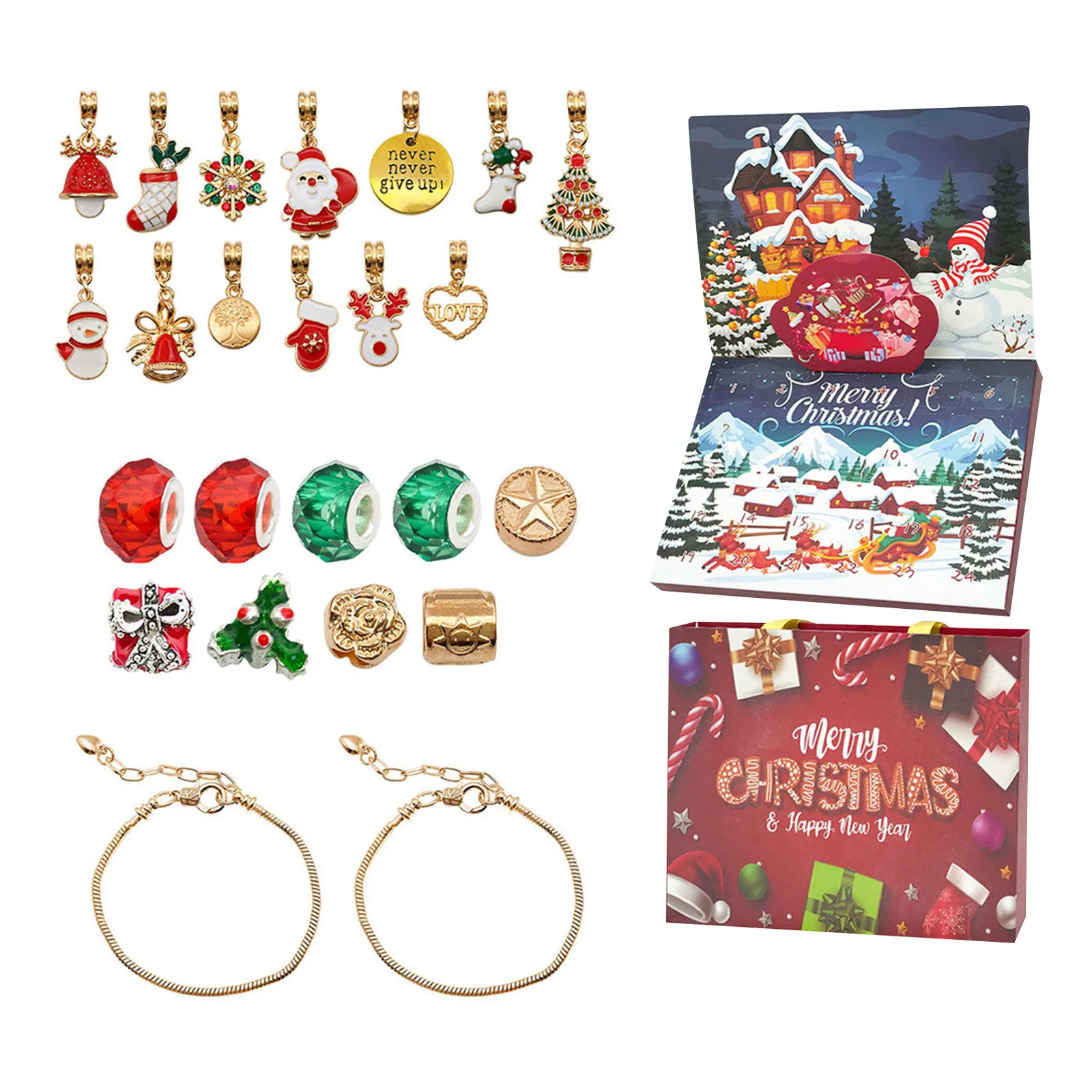 Minuterie de sable 1 Minute en vrac, calendrier de noël, 24 compte à rebours, accessoire de Bracelet, cadeau de l'avent, chronomètre