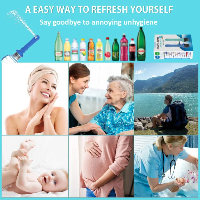 Portable Sprayer Hand Held Bidet Sprayer Personal Cleaner Hygiene Bottle Spray Washing Pregnant Women\'s Washer Butt Wash Nozzle