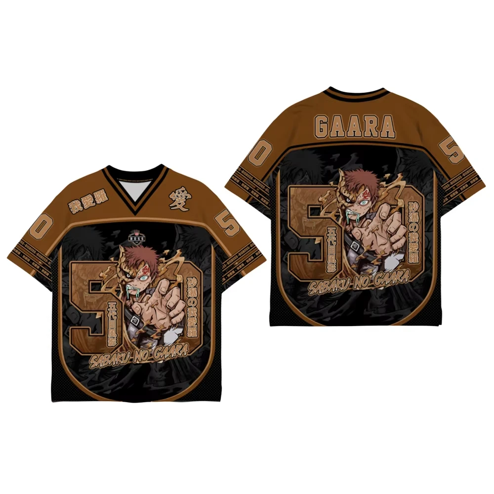Naruto Sabaku No Gaara Anime Print Football Jersey Family Summer Adults Kids Athleisure T-Shirt view 3