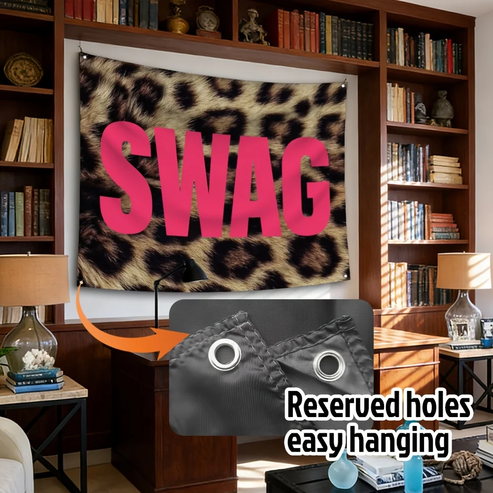 VIKAMA Leopard Print Swag Cool Tapestry Wall Hanging Home Decor for Bedroom Living Room Dorm American Retro Hip-Hop