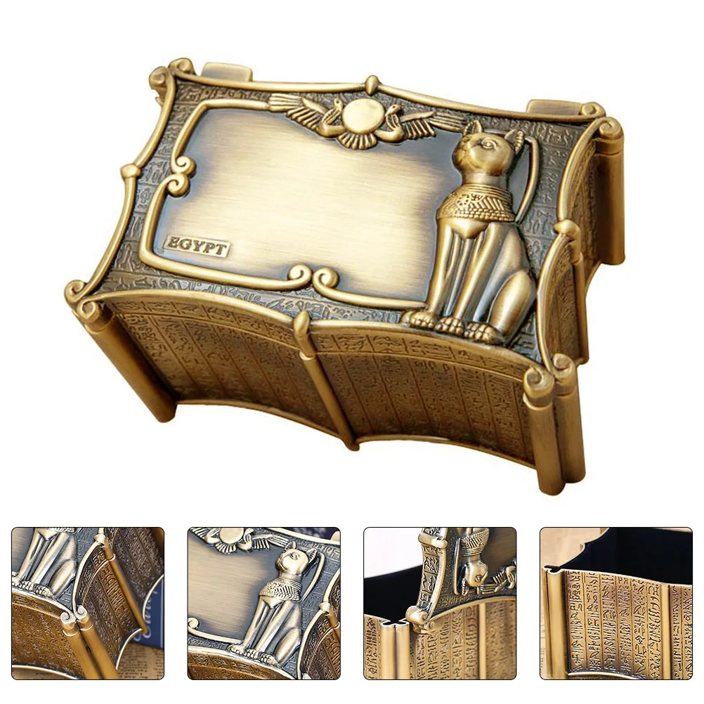 Zinc Alloy Jewelry Boxes Durable Rust Proof Vintage Ring Storage Case Elegant Dustproof Container Jewel Gift Box