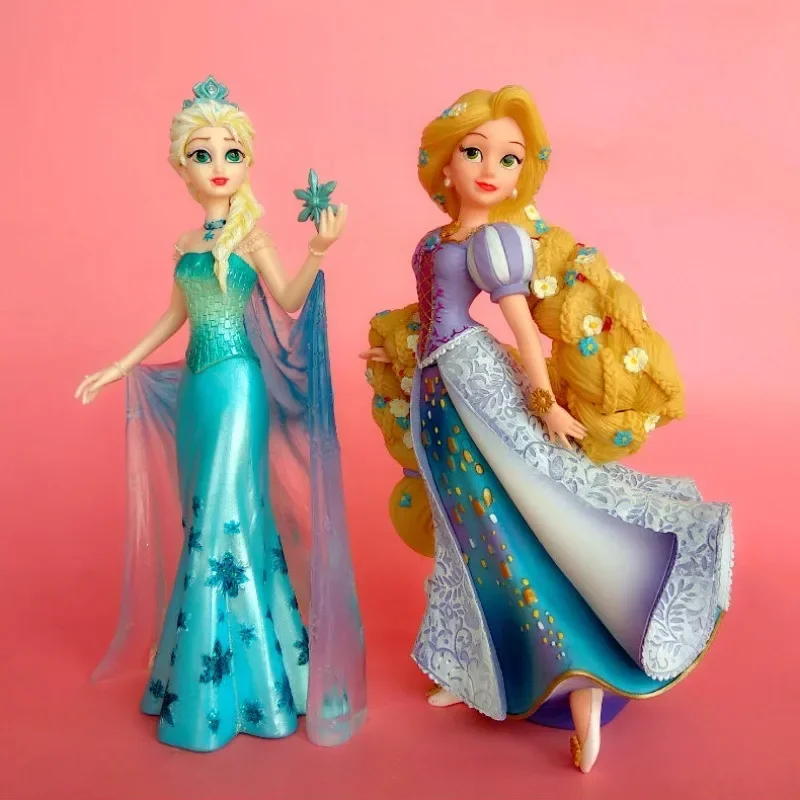 Disney Snow Princess Elsa Anna Doll Movie Anime Character Ornament Desktop Accessories Home Decoration Girl Kawaii Gift