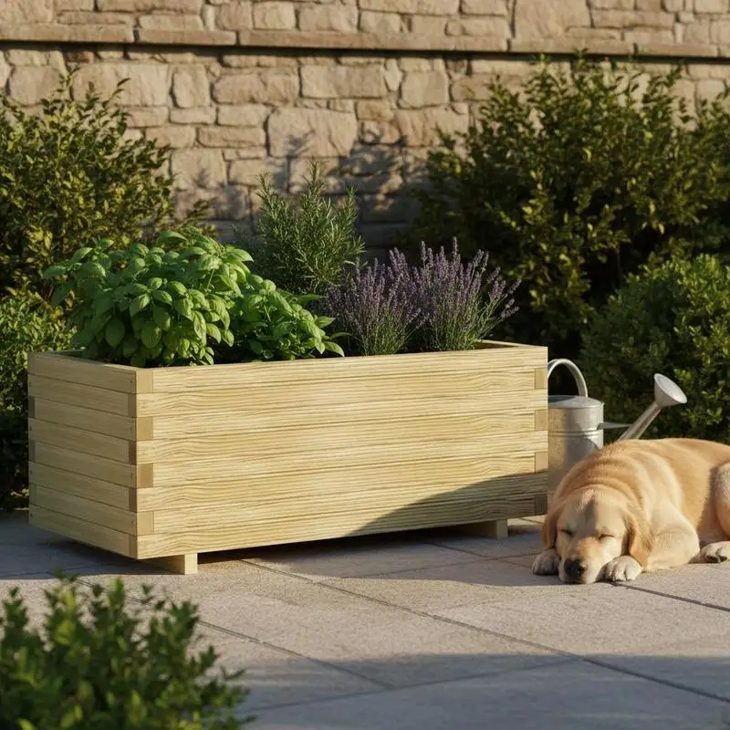 Potager surélevé 100x50x40cm. Robuste et durable, idéal pour la plantation de fleurs, de verdure et de légumes dans le jardin.