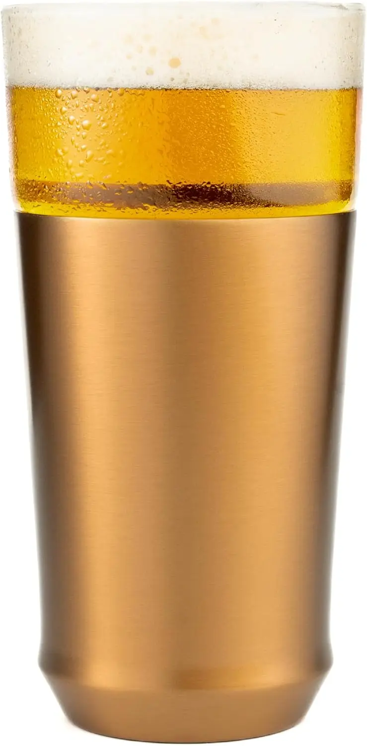 

Стакан для пива из нержавеющей стали с вакуумной изоляцией и съемной вставкой, медь 16 унций, сохраняет напитки в холод