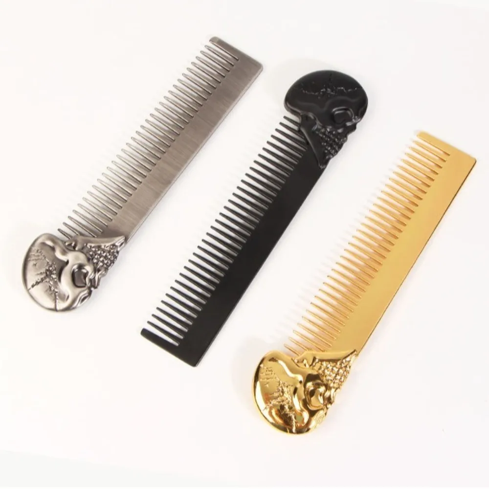 

Pocket Size Barber Styling Metal Comb Anti-knots Professional Men Beard Comb Portable Zinc Alloy Mustache Care Shaping Tools