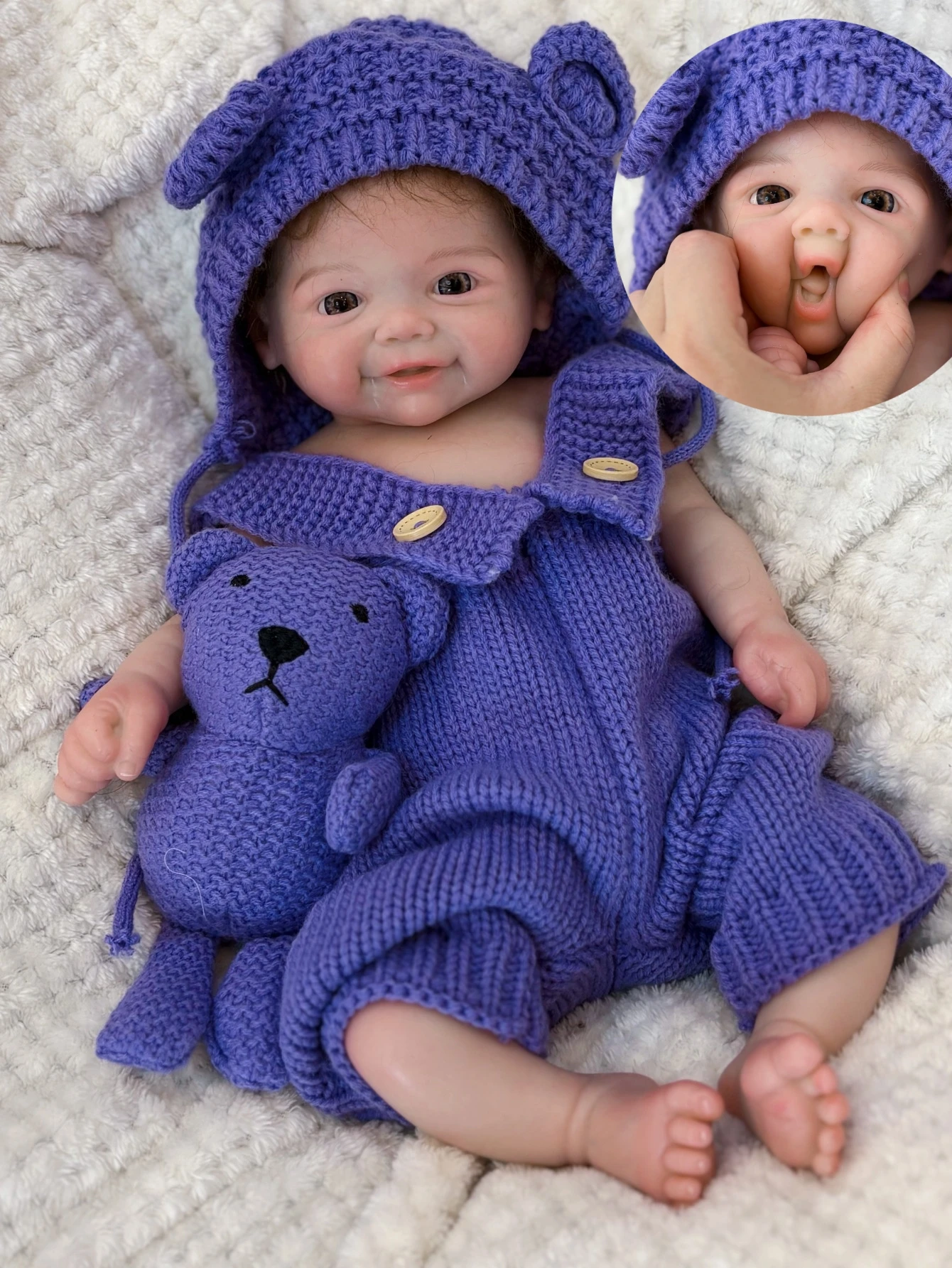 

A️1 18-дюймовая силиконовая кукла Vivienne Reborn Girl ручной работы Bebe для новорожденных, банка с открытым ртом Bebe для новорожденных