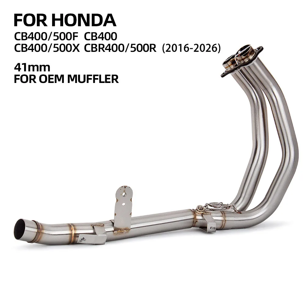 

For Honda CBR500 CBR500R CB500F CB500X NX500 CBR400 CBR400R CB400F CB400X NX400 2016-2026 Motorcycle Exhaust Manifold Kit