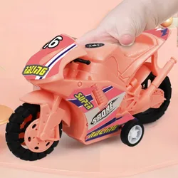 Children's Toy Car Pull Back Solid Color Motorcycle Boy Motorcycle Model Ornaments Kindergarten Toys Holiday Gifts for Boys