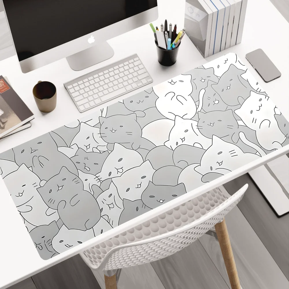 

XXL mouse pad cat for computer Anime Cartoon Mouse Pad Large Gamer Rug Desk Mat 900X400x4MM Mousemat Xxl Gaming Office carpet