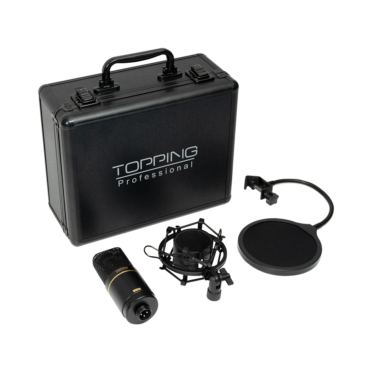 TOPPING CL101 Studio Condenser Microphone - Cardioid Polar Pattern, Ultra-Low Noise, 34mm Gold-Plated Capsule, Professional Reco