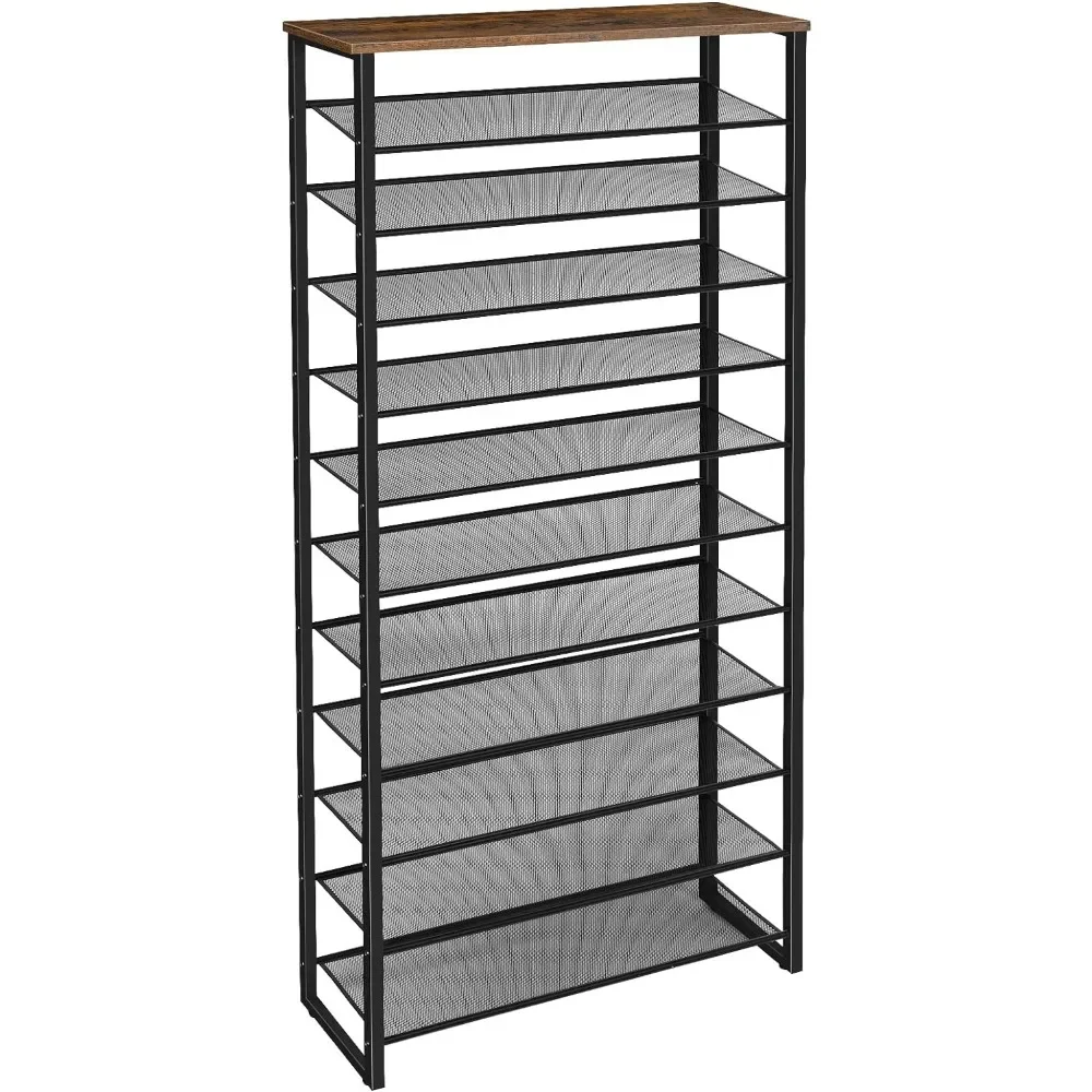 

12-Tier Shoe Rack, Large Capacity Storage Organizer, Holds 35-45 Pairs of s, Metal Frame, Industrial, for Entryw