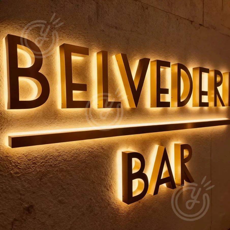 

Металлические вывески для домашнего декора для комнаты, офиса, индивидуальный 3D логотип из нержавеющей стали, настенный салон красоты, аксессуары для лазерной резки, студийный свет