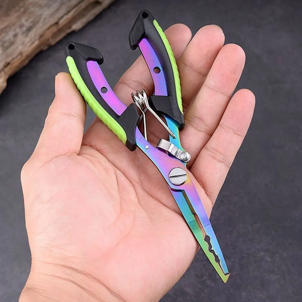 1 Set Hook Remover Fishing Pliers Split Ring Opener Titanium Coated Stainless Steel Hook Cutter with Bag&Hook Portable