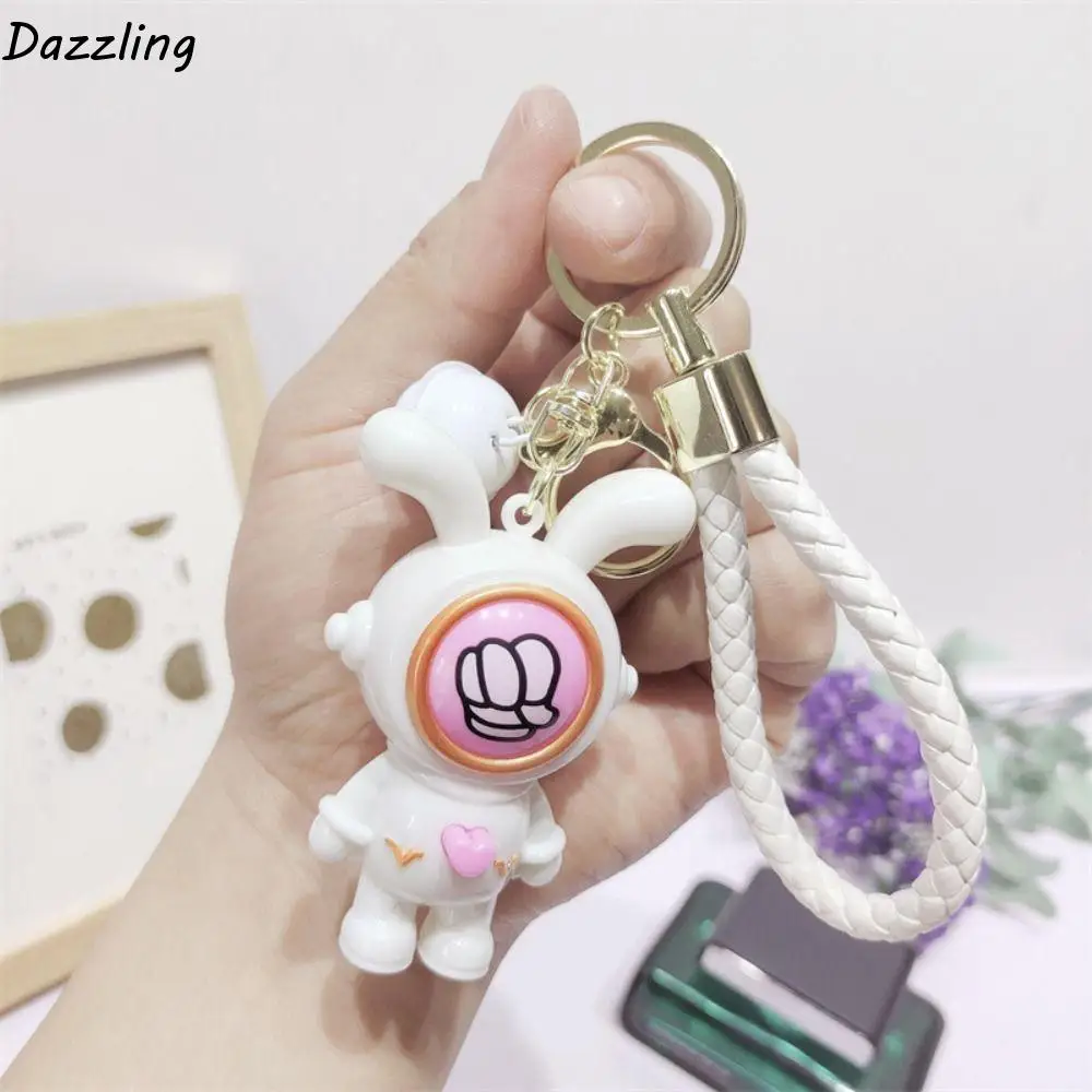 Mini Funny Finger-guessing Game Keychain Heart Creative Face-changing Keyring Keyring Button Rabbit Pendant Car Key Pendant