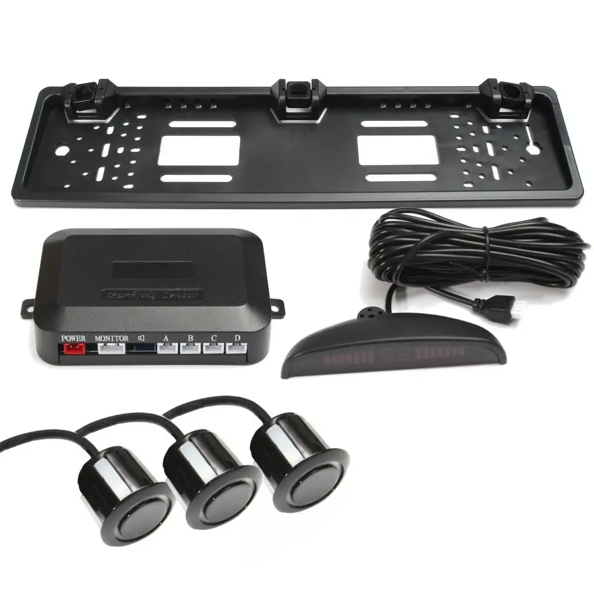 General parking lot backing radar sensor sensor system kit Europe Germany Russia EU license number license plate frame