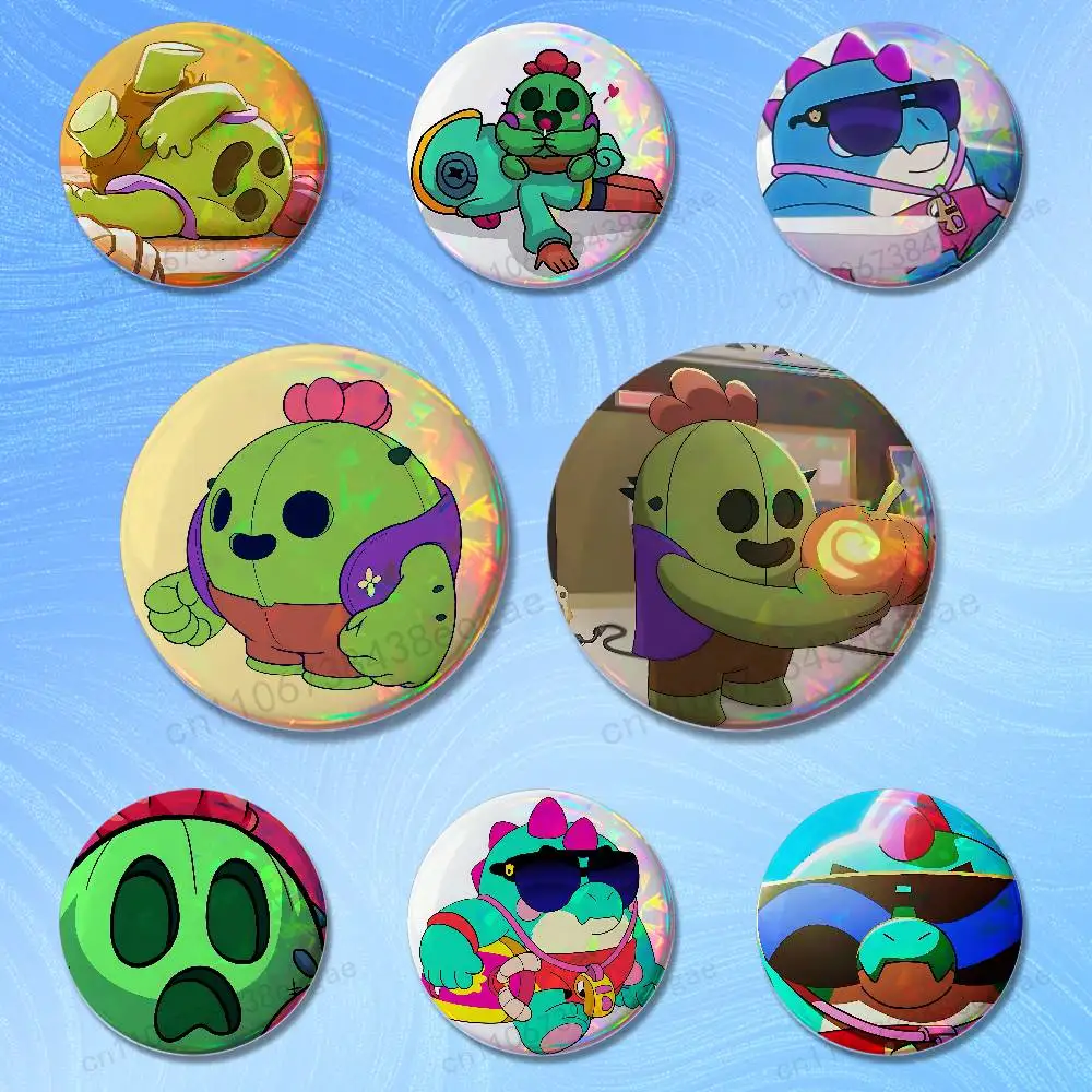 

Cool B-Buzz Game S-Spike Badges 25 32 44 58 75 mm Cartoon Brooches Cosplay Pins Backpack Shoes Hat Accessories Lover Gifts