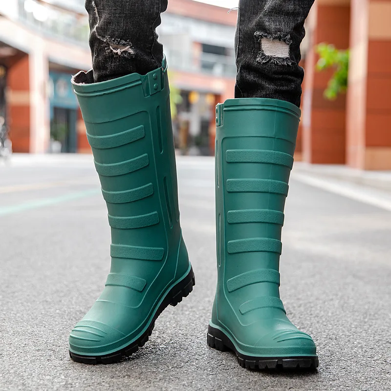 Bottes de pluie hautes imperméables pour hommes et femmes, chaussures en caoutchouc pour couples, extérieur, gales, mari, pêche, travail, jardin