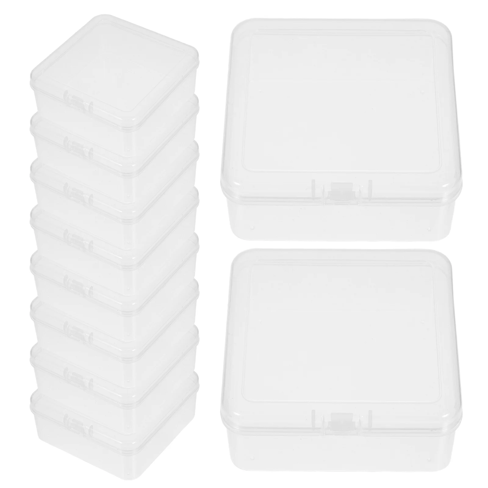 

24pcs Transparent Square Soap Box 8.5X8.5X5Cm Clear Plastic Container Flip Lid For Handmade Soap Storage Travel Bathroom