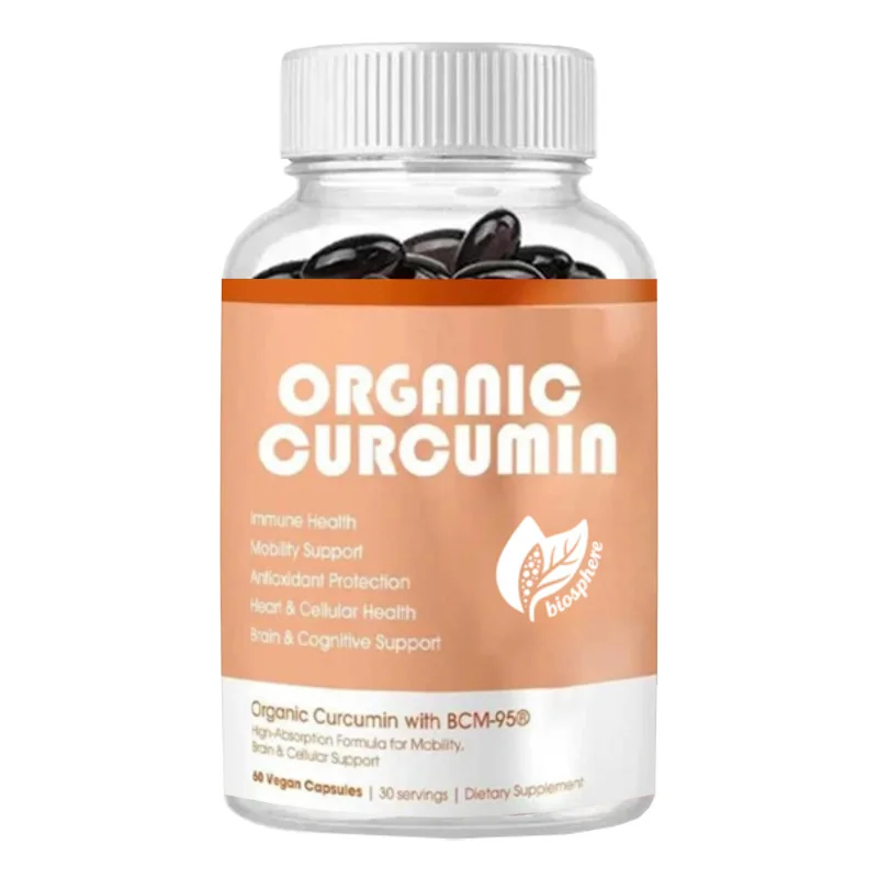 Organic Turmeric with Black Pepper Supplement, Used To Support Immune Health, 60 Vegan Capsules, 1000 Milligrams Per Serving