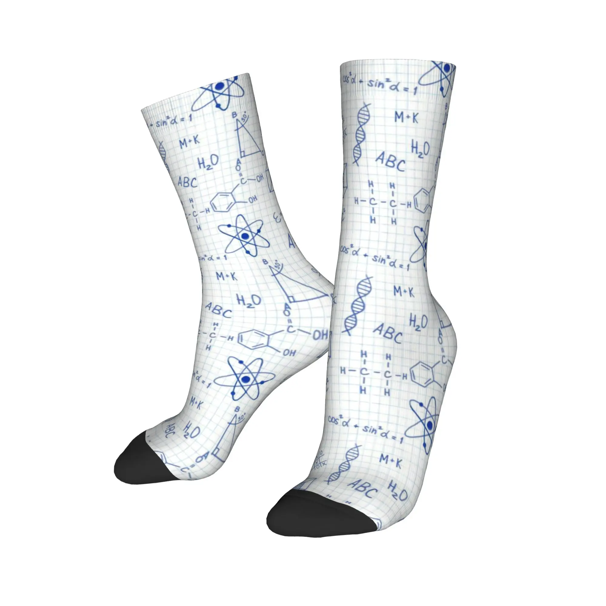Blackboard Math White Formula Socks  Non-Slip Stockings Men Comfortable Climbing Socks Autumn Fashion Custom Socks