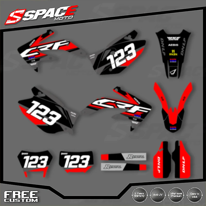 

SPACE Custom Graphics Background Adhesive Decals for HONDA CRF450X 2005 2006 2007 CRF 450X 2008-2018 Decals Stickers Kits