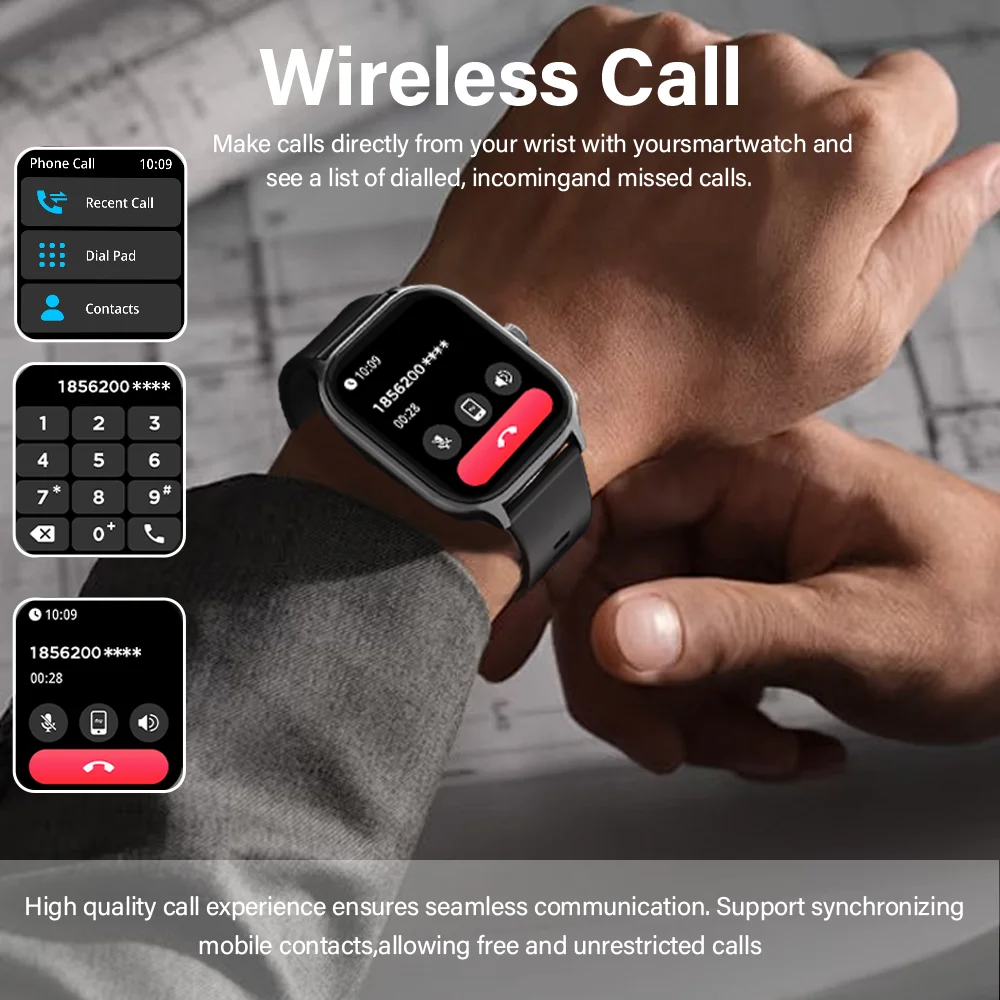 LAXASFIT Nuovo Smart Watch 2.01 pollici Smart Watch Bluetooth Chiamata Uomo Donna IP68 Impermeabile Sport Fitness Smart Watch